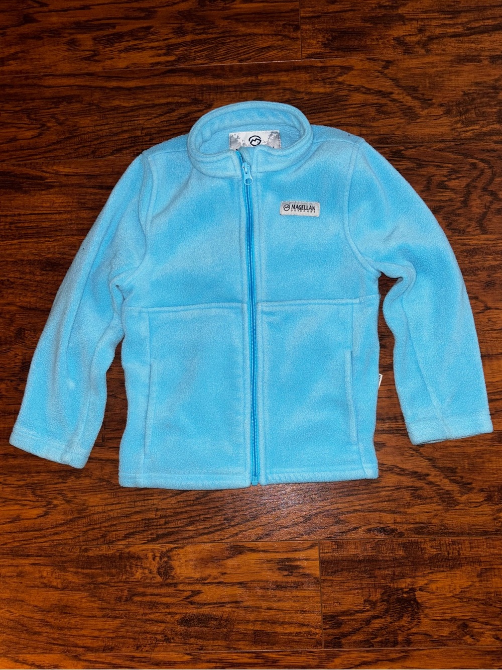 Magellan Outdoors Arctic Fleece Kids Jacket Full-Zip Aqua Teal Blue Girls’ Coat